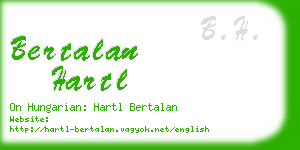 bertalan hartl business card